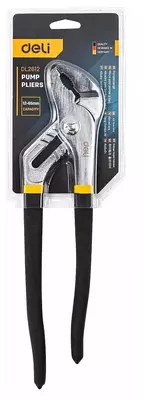 Сантехнический ключ (переставные клещи) "Deli Tools" 305 мм, 12-65 мм, обливная рукоять (Арт. - EDL2612)