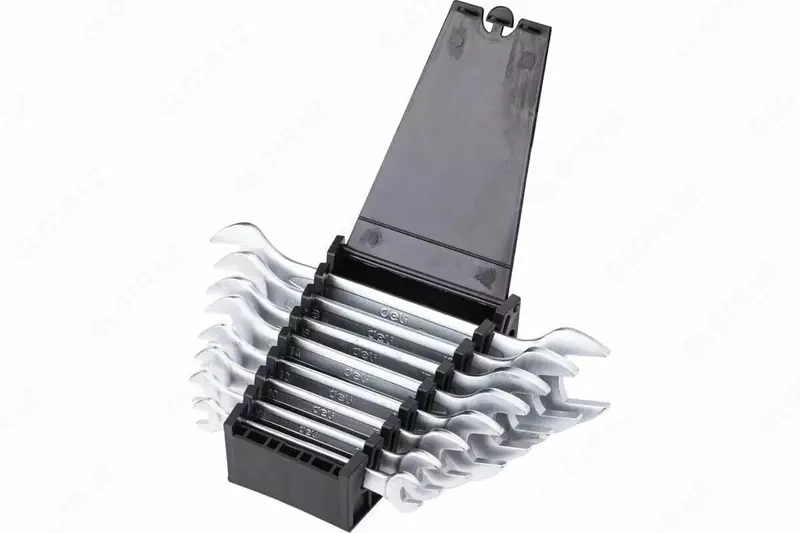 Kalitlar to'plami (ochiq) "Deli Tools" 8 dona, 6-22 mm, plastmassa. korpus (Art. - EDL160008A) Chrome