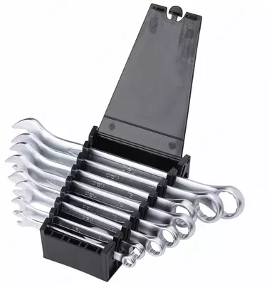 Набор гаечных ключей (комбинированные) "Deli Tools" 8 шт, 6-19 мм, пласт. кейс (Арт. - EDL130008A) Хром