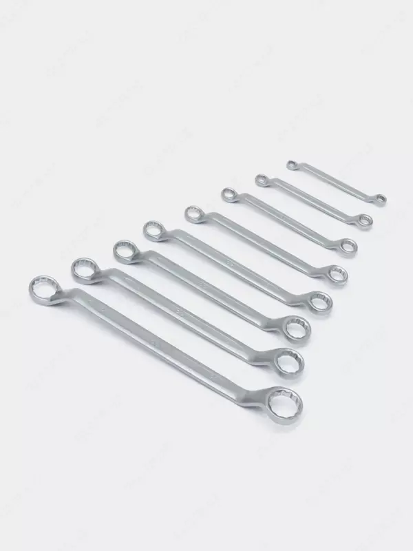 Kalitlar to'plami (ochiq, kavisli) "Deli Tools" 8 dona, 6-22 mm, plastmassa. korpus (Art. - EDL150008A) Chrome