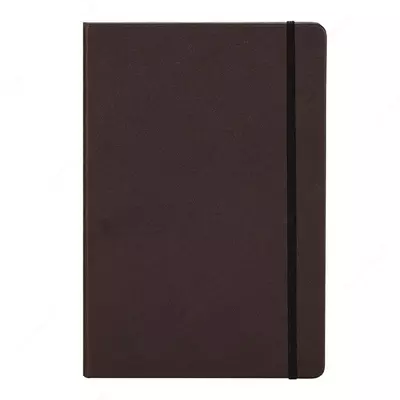 Записная книжка (клетка) "Deli" А5, 210 х 143 мм, 80 л., резинка-застежка (Арт. - 111G-N-br) Коричневая