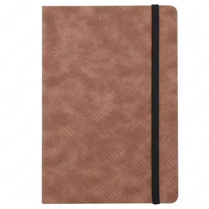 Записная книжка (клетка) "Deli" А5, 210 х 143 мм, 80 л., резинка-застежка, закладка-ляссе (Арт. - 123G-N-br) Коричневая