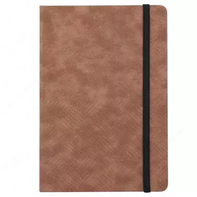 Записная книжка (клетка) "Deli" А5, 210 х 143 мм, 80 л., резинка-застежка, закладка-ляссе (Арт. - 123G-N-br) Коричневая