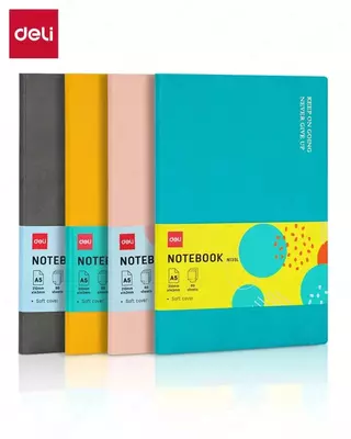 Записная книжка (клетка) "Deli" А5, 210 х 143 мм, 80 л., закладка-ляссе (Арт. - 135G-N-bl) Голубая