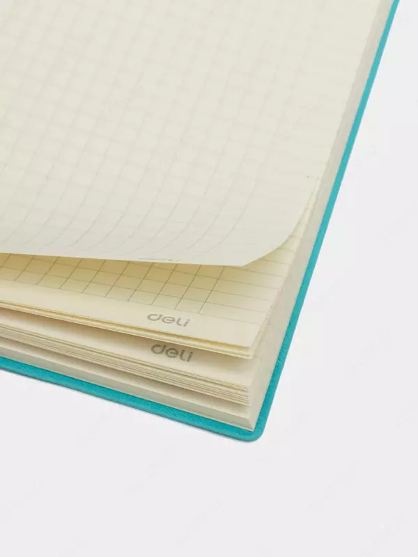 Записная книжка (клетка) "Deli" А5, 210 х 143 мм, 80 л., закладка-ляссе (Арт. - 135G-N-bl) Голубая