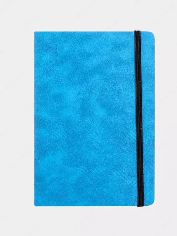 Записная книжка (клетка) "Deli" А5, 210 х 143 мм, 80 л., резинка-застежка, закладка-ляссе (Арт. - 123G-N-bl) Голубая