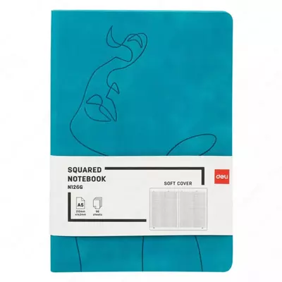 Noutbuk (hujayra) "Deli" A5, 210 x 143 mm, 96 p., xatcho'p (Art. - 126G-N-gn) Yashil