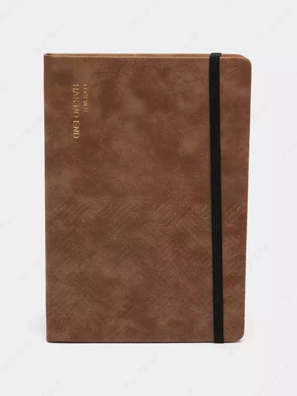 Noutbuk (hujayra) "Deli" A5, 210 x 143 mm, 96 p., elastik tasmali mahkamlagich, xatcho'p (Art. - 124G-N-br) Jigarrang