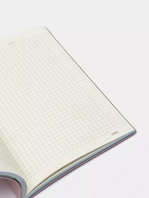 Записная книжка (клетка) "Deli" А5, 210 х 143 мм, 96 л., закладка-ляссе (Арт. - 140G-N-pk) Светло/Розовая