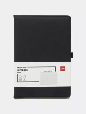 Записная книжка (клетка) "Deli" А5, 210 х 143 мм, 96 л. (Арт. - 118G-N-lgr) Светло/серая