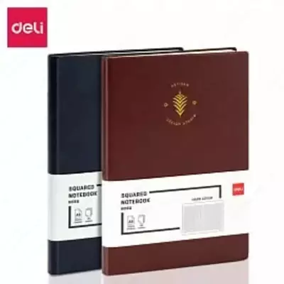 Записная книжка (клетка) "Deli" А5, 210 х 143 мм, 96 л., закладка-ляссе (Арт. - 116G-N-bl) Темно/Синяя