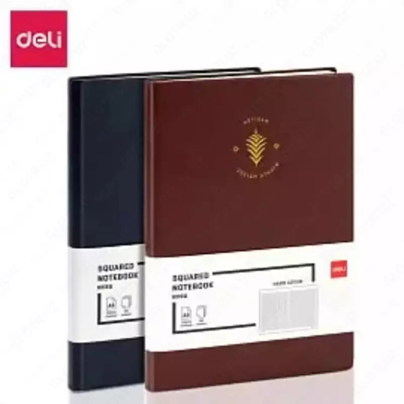 Записная книжка (клетка) "Deli" А5, 210 х 143 мм, 96 л., закладка-ляссе (Арт. - 116G-N-bl) Темно/Синяя