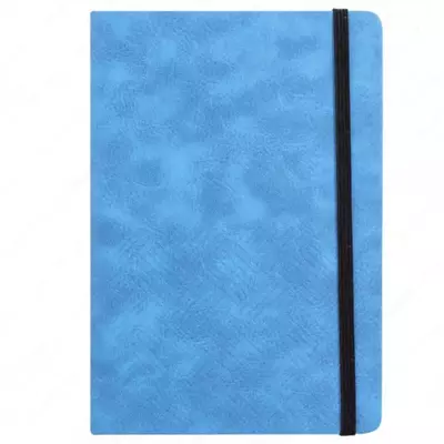 Записная книжка (клетка) "Deli" А5, 210 х 143 мм, 96 л., резинка-застежка, закладка-ляссе (Арт. - 124G-N-bl) Синяя