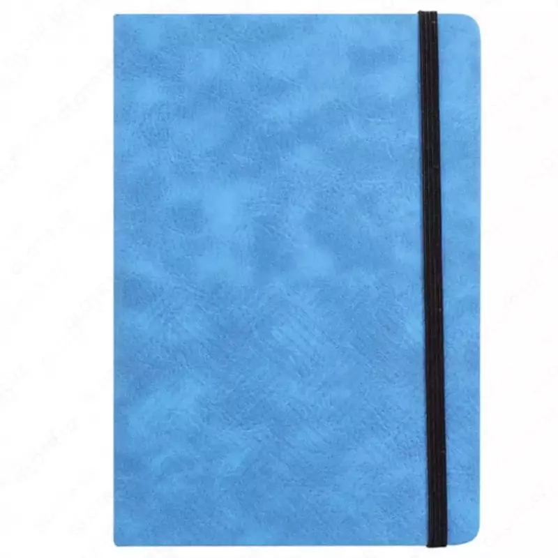 Записная книжка (клетка) "Deli" А5, 210 х 143 мм, 96 л., резинка-застежка, закладка-ляссе (Арт. - 124G-N-bl) Синяя