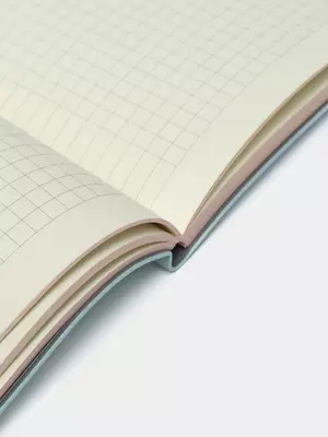 Записная книжка (клетка) "Deli" А5, 210 х 143 мм, 96 л., закладка-ляссе (Арт. - 140G-N-bl) Светло/Синяя