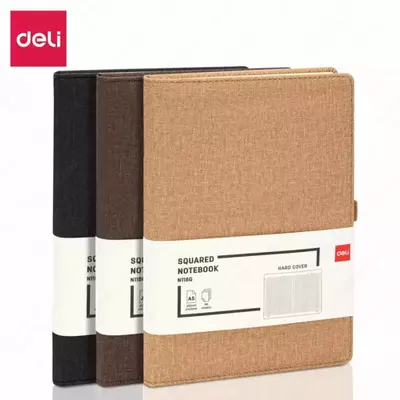 Записная книжка (клетка) "Deli" А5, 210 х 143 мм, 96 л. Темно коричневая