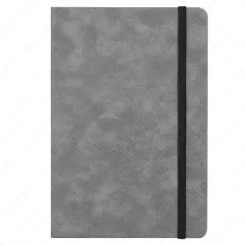 Записная книжка (клетка) "Deli" А5, 210 х 143 мм, 96 л., резинка-застежка, закладка-ляссе (Арт. - 124G-N-gr) Серая