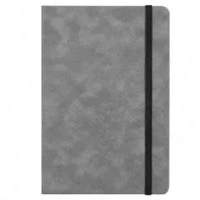 Записная книжка (клетка) "Deli" А5, 210 х 143 мм, 96 л., резинка-застежка, закладка-ляссе (Арт. - 124G-N-gr) Серая