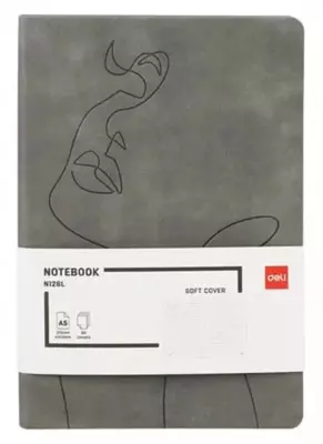 Записная книжка (клетка) "Deli" А5, 210 х 143 мм, 96 л., закладка-ляссе (Арт. - 126G-N-gr) Серая