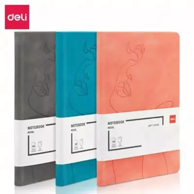 Записная книжка (клетка) "Deli" А5, 210 х 143 мм, 96 л., закладка-ляссе (Арт. - 126G-N-gr) Серая