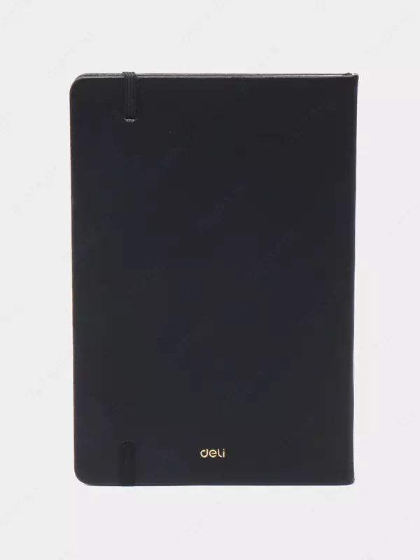 Записная книжка (клетка) "Deli" А5, 210 х 143 мм, 96 л., резинка-застежка (Арт. - 112G-N-bk) Черная