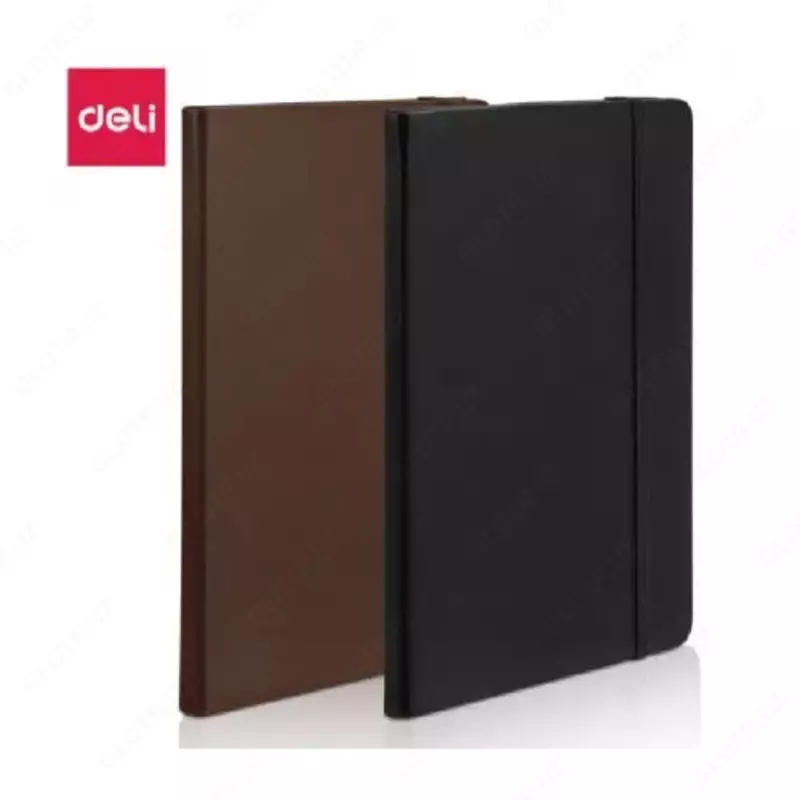 Записная книжка (клетка) "Deli" А5, 210 х 143 мм, 96 л., резинка-застежка (Арт. - 112G-N-bk) Черная