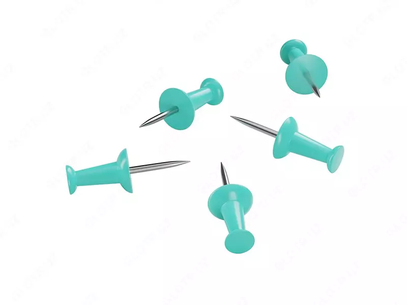 Kantselyariya pinlari "Berlingo" 10 mm, 50 dona, plastmassa. quti (Art. - PN5030d) Moviy