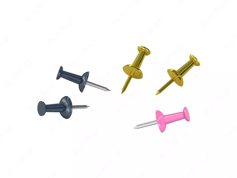 Kantselyariya pinlari "Berlingo" 10 mm, 50 dona, plastmassa. quti (Art. - PN5030f) Assortiment