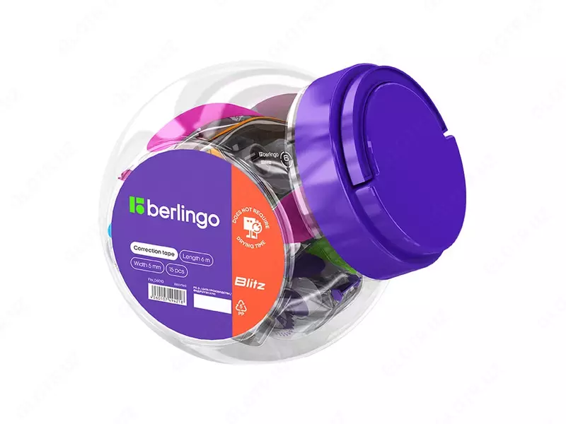 Корректирующая Штрих-лента "Berlingo" Blitz, 6 м х 5 мм (Арт. - Fks_06010) Ассортимент