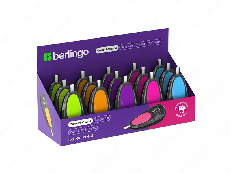 Tuzatish chizig'i lentasi "Berlingo" Rang zonasi, 8 m x 5 mm (Art. - Fks_08220) Assortiment