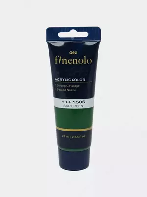 Художественная акриловая краска № 506 "Deli" Finenolo, 75 мл, туба (Арт. - 75-SG-EC) Темно/Зеленая