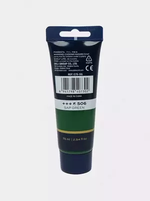 Художественная акриловая краска № 506 "Deli" Finenolo, 75 мл, туба (Арт. - 75-SG-EC) Темно/Зеленая