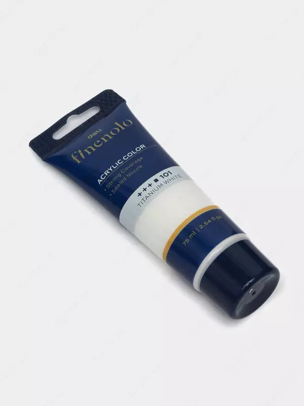 Художественная акриловая краска № 101 "Deli" Finenolo, 75 мл, туба (Арт. - 75-WH-EC) Белая