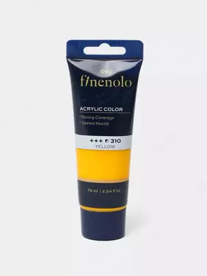 Badiiy akril bo'yoq № 310 "Deli" Finenolo, 75 ml, kolba (Art. - 75-YL-EC) Sariq