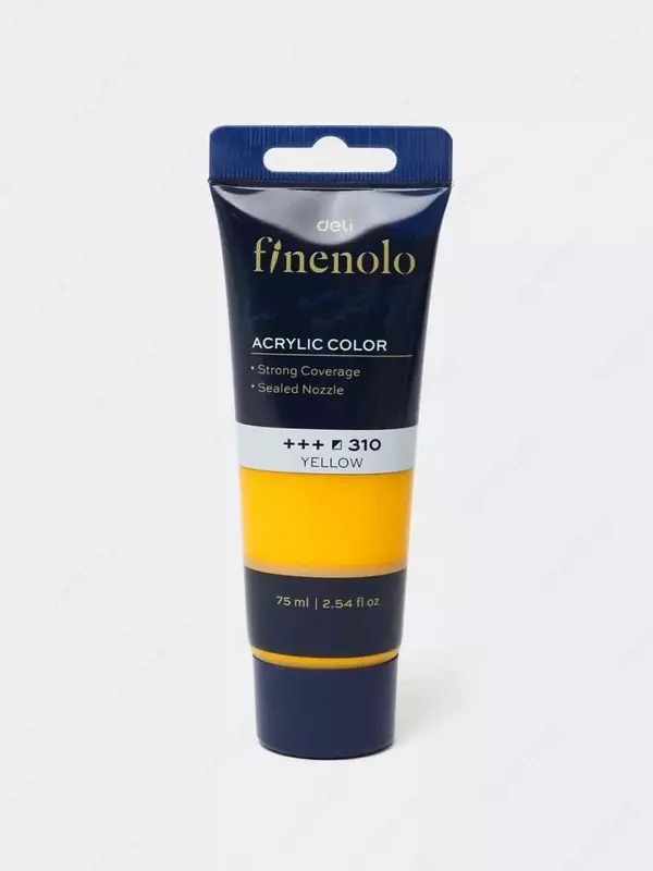 Badiiy akril bo'yoq № 310 "Deli" Finenolo, 75 ml, kolba (Art. - 75-YL-EC) Sariq