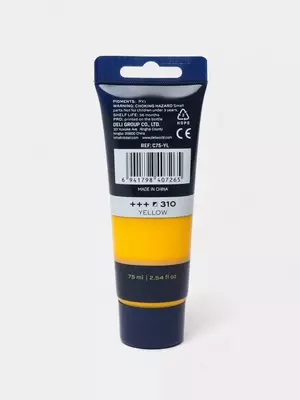 Badiiy akril bo'yoq № 310 "Deli" Finenolo, 75 ml, kolba (Art. - 75-YL-EC) Sariq