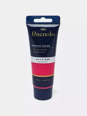 Badiiy akril bo'yoq № 205 "Deli" Finenolo, 75 ml, kolba (Art. - 75-PK-EC) Malina/pushti