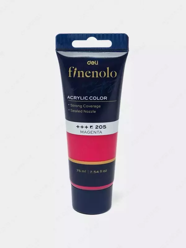 Badiiy akril bo'yoq № 205 "Deli" Finenolo, 75 ml, kolba (Art. - 75-PK-EC) Malina/pushti