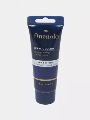 Badiiy akril bo'yoq № 401 "Deli" Finenolo, 75 ml, kolba (Art. - 75-PB-EC) Ftalosiyanin ko'k