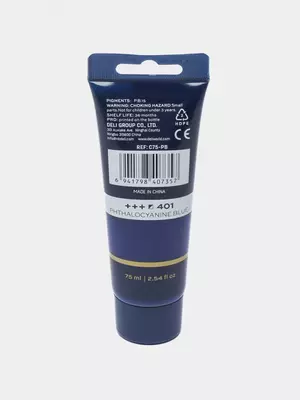 Badiiy akril bo'yoq № 401 "Deli" Finenolo, 75 ml, kolba (Art. - 75-PB-EC) Ftalosiyanin ko'k