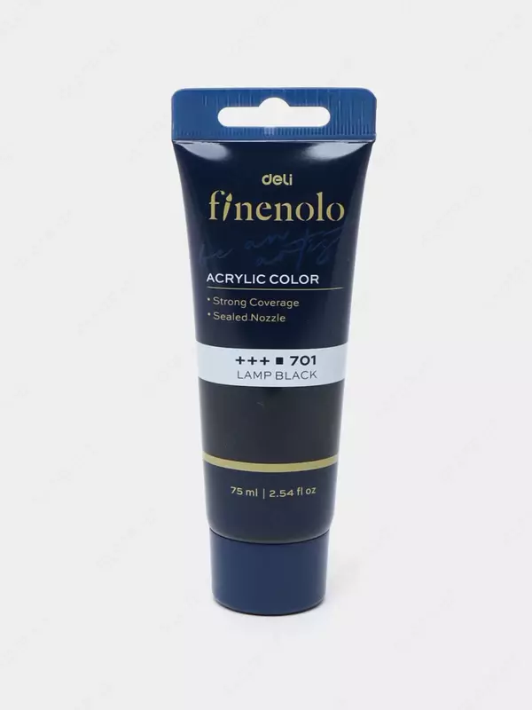 Художественная акриловая краска № 701 "Deli" Finenolo, 75 мл, туба (Арт. - 75-BK-EC) Черная