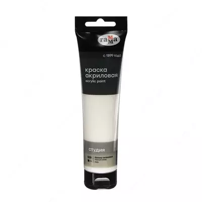 Badiiy akril bo'yoq No 009 "Gamma" studiyasi, 110 ml., plastmassa. kolba (Art. - 2802110009) Titan oq