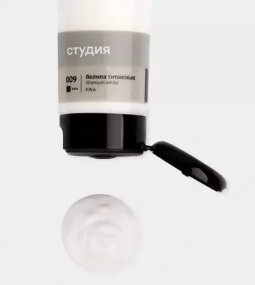 Badiiy akril bo'yoq No 009 "Gamma" studiyasi, 110 ml., plastmassa. kolba (Art. - 2802110009) Titan oq