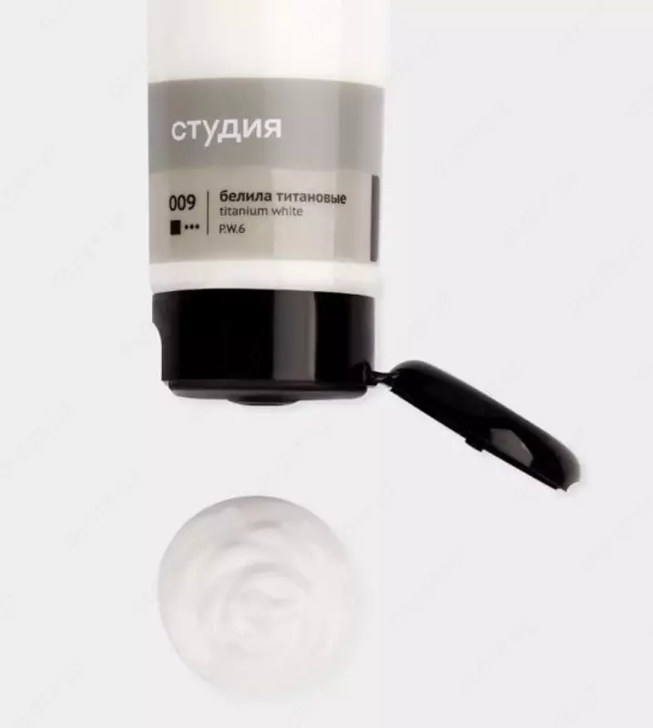 Badiiy akril bo'yoq No 009 "Gamma" studiyasi, 110 ml., plastmassa. kolba (Art. - 2802110009) Titan oq