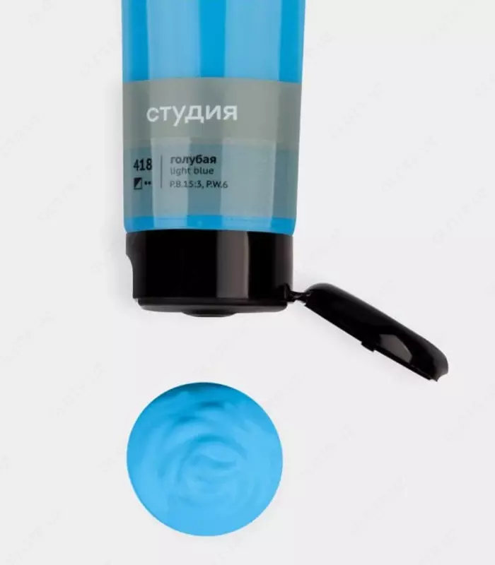 Художественная акриловая краска № 418 "Гамма" Студия, 110 мл., пласт. туба (Арт. - 2802110418) Голубая