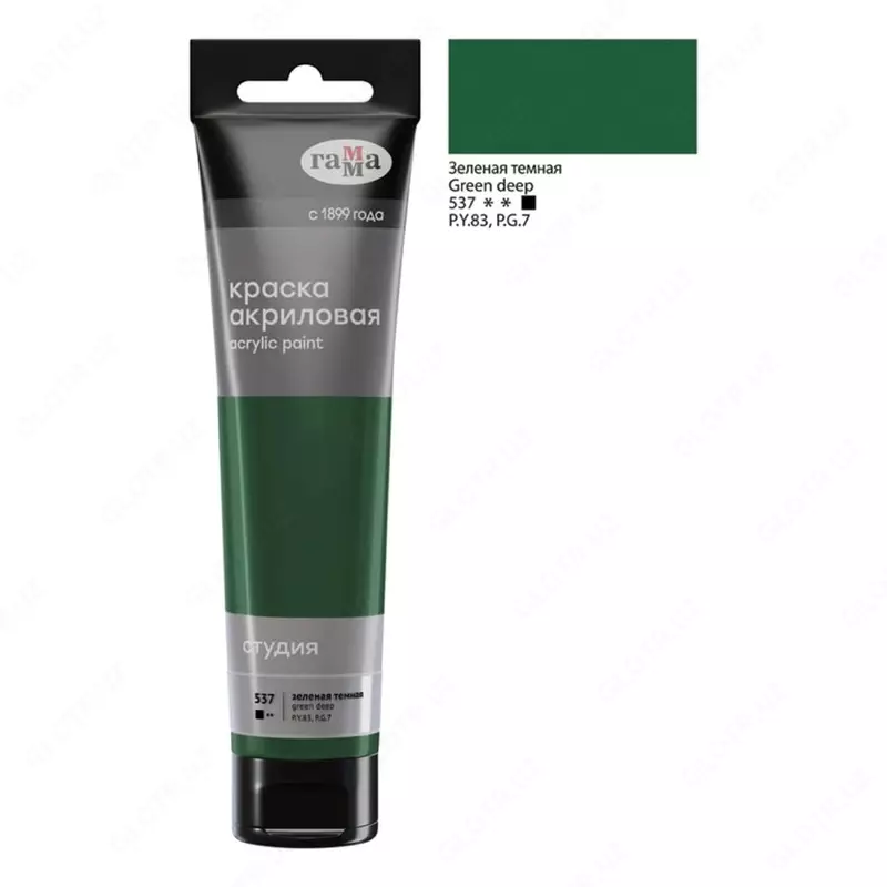 Badiiy akril bo'yoq No 537 "Gamma" studiyasi, 110 ml., plastmassa. kolba (Art. - 2802110537) To'q yashil