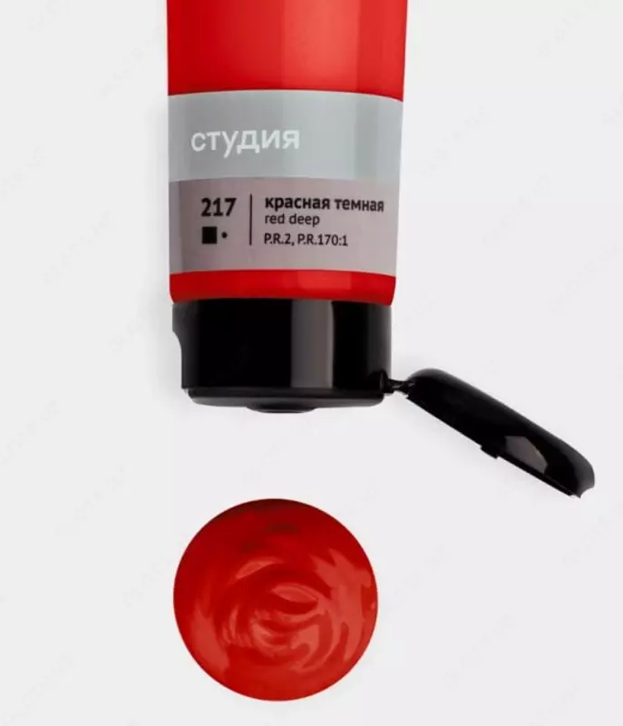 Badiiy akril bo'yoq No 217 "Gamma" studiyasi, 110 ml., plastmassa. kolba (Art. - 2802110217) To'q qizil