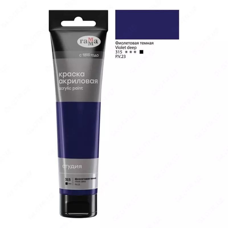 Badiiy akril bo'yoq No 315 "Gamma" studiyasi, 110 ml., plastmassa. kolba (Art. - 2802110315) To'q binafsha rang