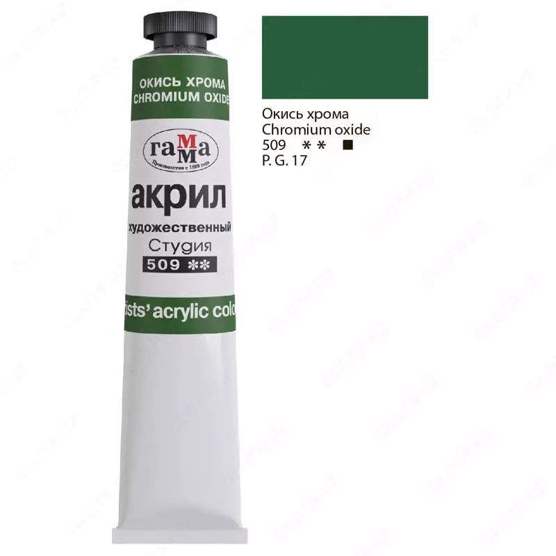 Художественная акриловая краска № 509 "Гамма" Студия, 46 мл, туба (Арт. - 0.40.А046.509) Окись хрома