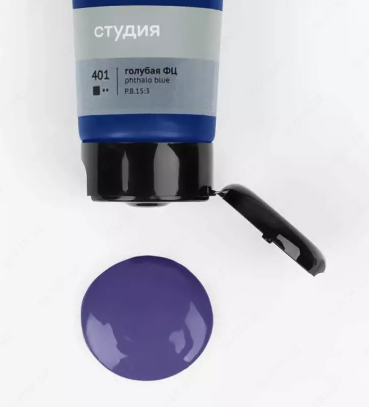 Художественная акриловая краска № 401 "Гамма" Студия, 75 мл., пласт. туба (Арт. - 280220401) Голубая фц